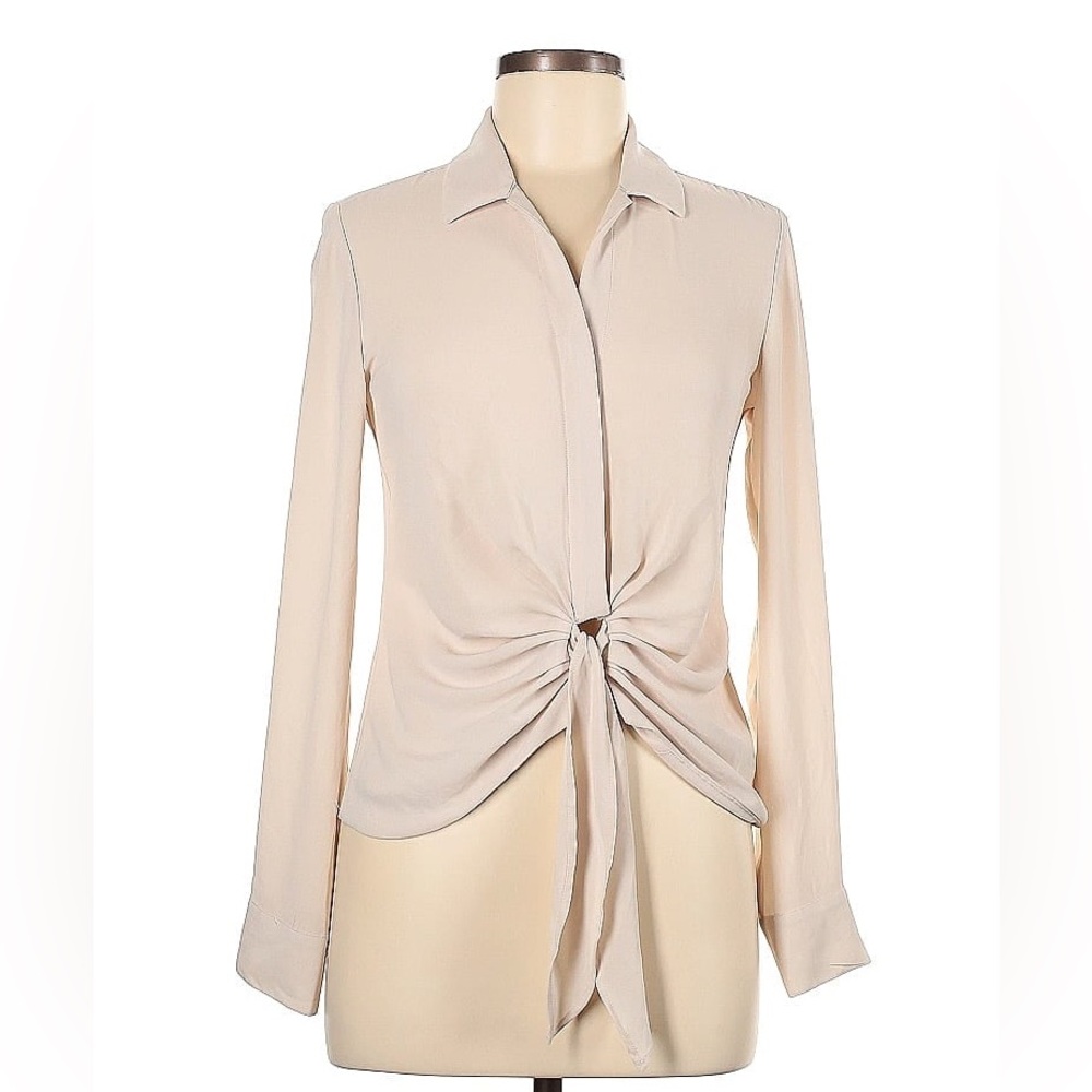 Express Tie Front Button Down Shirt